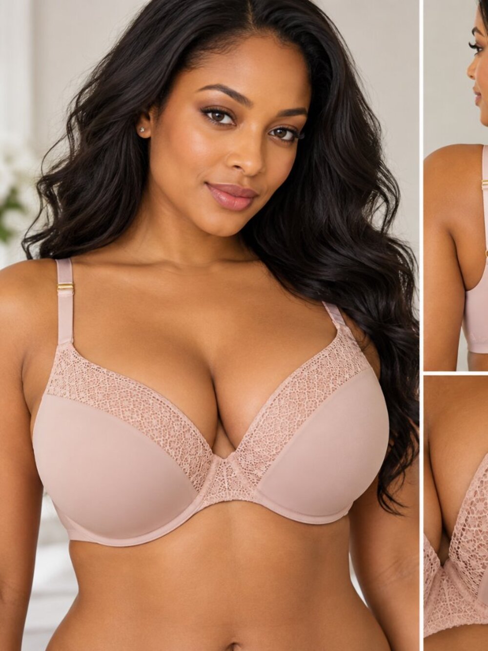 Victoria’s Secret Nude Blush Lace Full Coverage Bra 34DD (75E)
